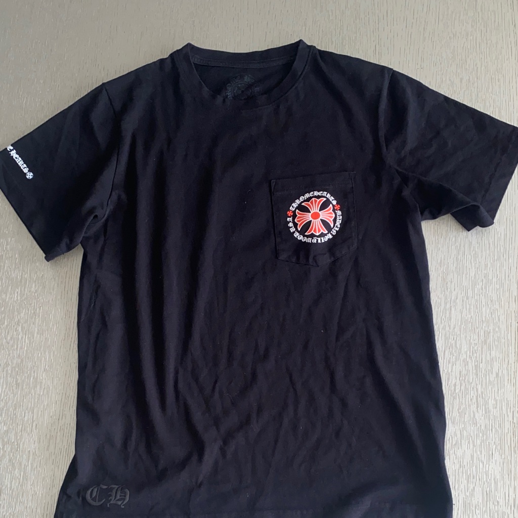 Chrome Hearts Black Tee With Red Graphic